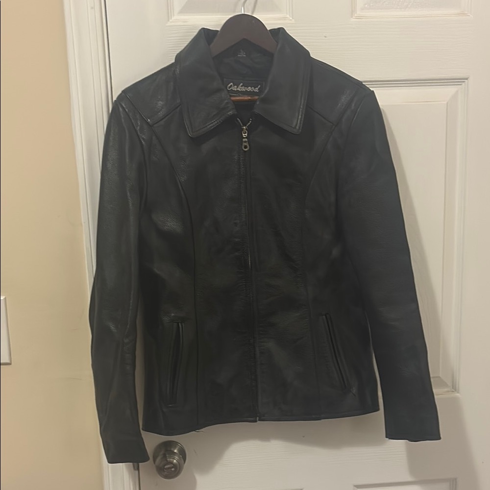 ‘90s Vintage Black Leather Jacket Classic Motorcycle Style